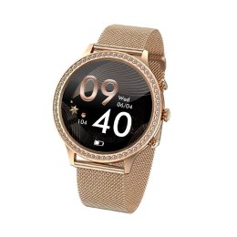 Smartwatch Damski VELTORI VT310-1 Złota Bransoleta + Różowy Pasek Silikonowy VELTORI