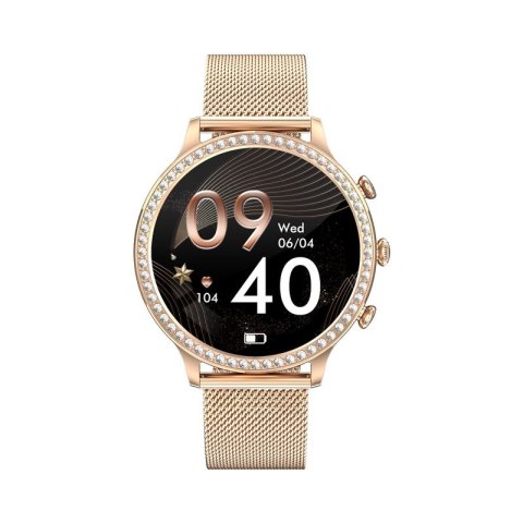 Smartwatch Damski VELTORI VT310-1 Złota Bransoleta + Różowy Pasek Silikonowy VELTORI