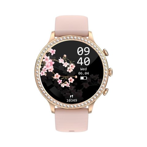 Smartwatch Damski VELTORI VT310-1 Złota Bransoleta + Różowy Pasek Silikonowy VELTORI