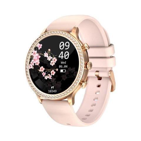 Smartwatch Damski VELTORI VT310-1 Złota Bransoleta + Różowy Pasek Silikonowy VELTORI