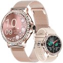 Smartwatch Damski VELTORI VT320-1 Złota Bransoleta + Różowy Pasek Silikonowy VELTORI