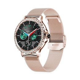 Smartwatch Damski VELTORI VT320-1 Złota Bransoleta + Różowy Pasek Silikonowy VELTORI