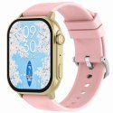 Smartwatch Gravity GT15-7 Różowy Pasek Silikonowy + Złota Bransoleta Gravity