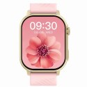 Smartwatch Gravity GT15-7 Różowy Pasek Silikonowy + Złota Bransoleta Gravity