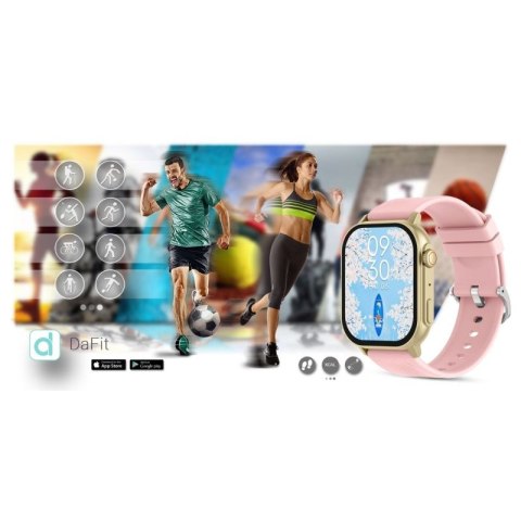 Smartwatch Gravity GT15-7 Różowy Pasek Silikonowy + Złota Bransoleta Gravity