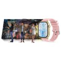Smartwatch Gravity GT15-7 Różowy Pasek Silikonowy + Złota Bransoleta Gravity