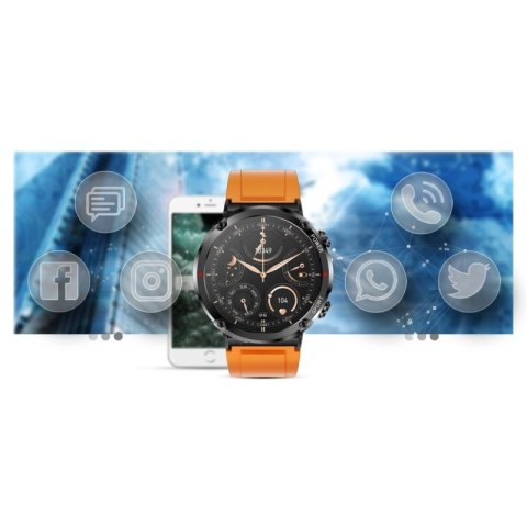 Smartwatch Gravity GT21-2 + Pomarańczowy Pasek Silikonowy Gravity