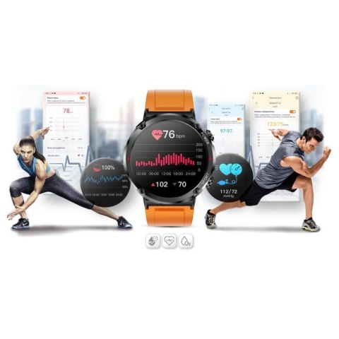 Smartwatch Gravity GT21-2 + Pomarańczowy Pasek Silikonowy Gravity