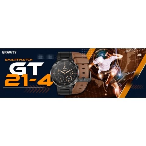 Smartwatch Gravity GT21-4 + Czarny Pasek Silikonowy Gravity