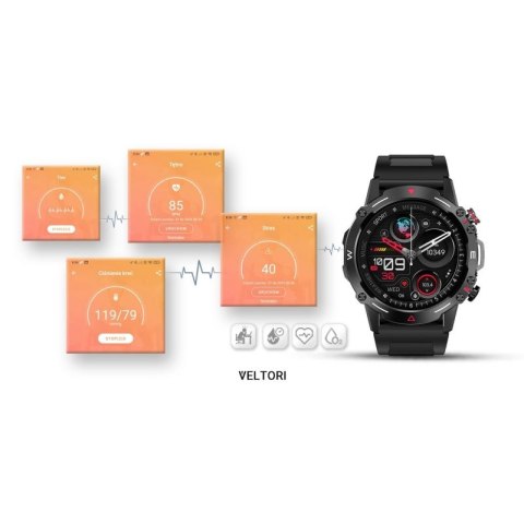 Smartwatch VELTORI VT110-1 Czarny Pasek Silikonowy VELTORI