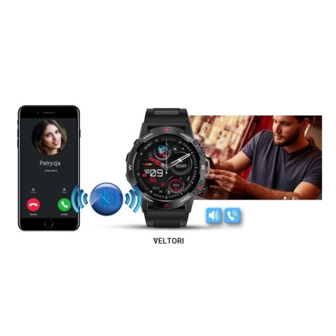Smartwatch VELTORI VT110-1 Czarny Pasek Silikonowy VELTORI