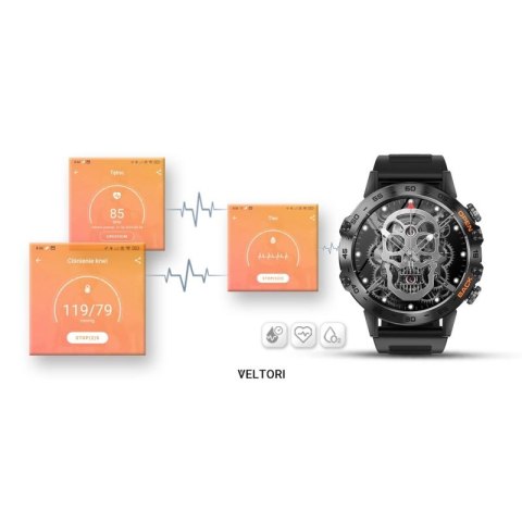 Smartwatch VELTORI VT120-1 Czarny Pasek Silikonowy VELTORI
