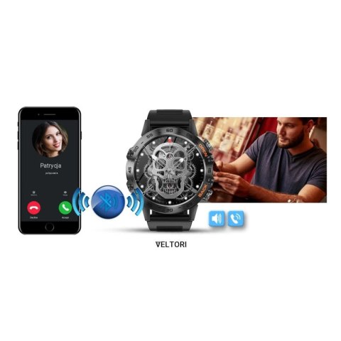 Smartwatch VELTORI VT120-1 Czarny Pasek Silikonowy VELTORI