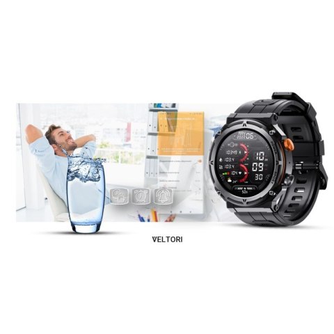 Smartwatch VELTORI VT130-1 Czarny Pasek Silikonowy VELTORI