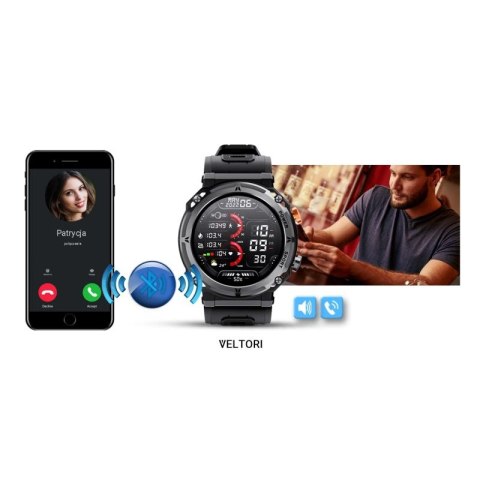Smartwatch VELTORI VT130-1 Czarny Pasek Silikonowy VELTORI