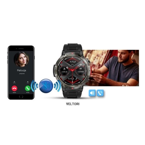 Smartwatch VELTORI VT140-1 Czarny Pasek Silikonowy VELTORI