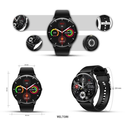 Smartwatch VELTORI VT160-1 Czarny Pasek Silikonowy VELTORI