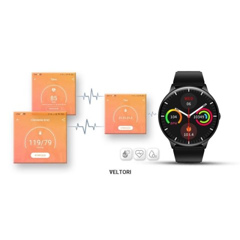 Smartwatch VELTORI VT160-1 Czarny Pasek Silikonowy VELTORI