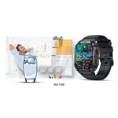 Smartwatch VELTORI VT200-1 Czarny Pasek Silikonowy VELTORI