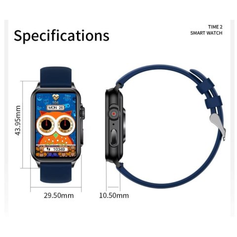 Smartwatch Damski RUBICON RNCF06 Black/Dark Blue SMARUB220 RUBICON