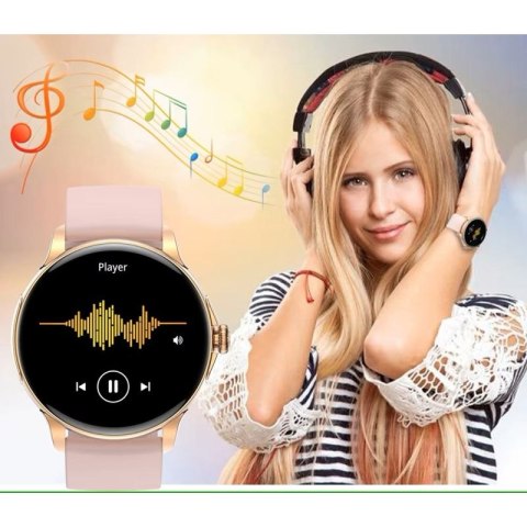 Smartwatch Damski Rubicon RNCF35 ROSE GOLD Bransoleta + Pasek Pink RUBICON