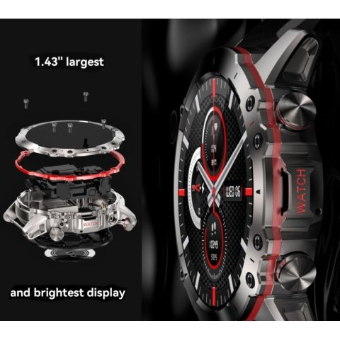 Smartwatch Męski Rubicon RNCF18-1 BLACK Bransoleta + Pasek RUBICON