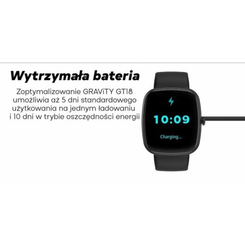 Smartwatch Damski GRAVITY GT18-1 Różowy Pasek Silikonowy + Czarny Pasek Gravity