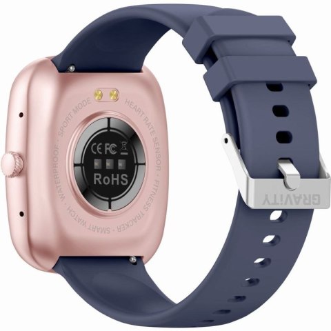 Smartwatch Damski GRAVITY GT18-3 Różowy Pasek Silikonowy + Granatowy Pasek Gravity