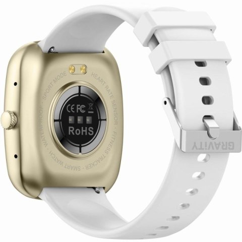Smartwatch Damski GRAVITY GT18-8 Beżowy Pasek Silikonowy + Biały Pasek Gravity