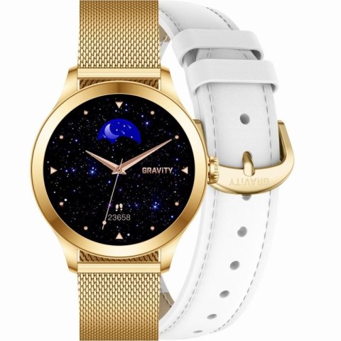 Smartwatch Gravity Biało Złoty 2 Paski GT25-2 PRO Gravity