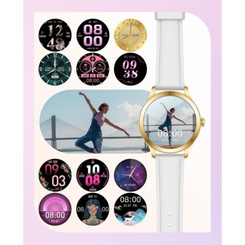 Smartwatch Gravity Biało Złoty 2 Paski GT25-2 PRO Gravity