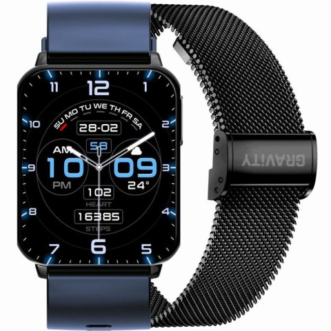 Smartwatch Gravity Granatowo Czarny 2 Paski GT17-9 Gravity