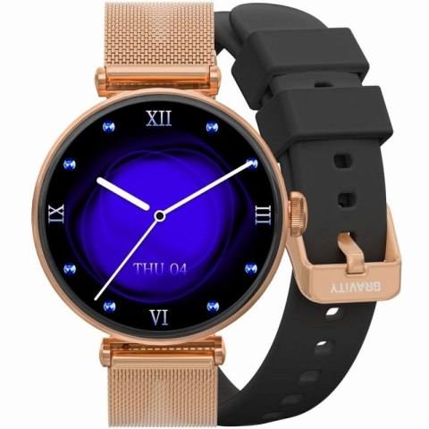 Smartwatch Gravity Różowe Złoto Czarny 2 Paski GT26-3 Gravity