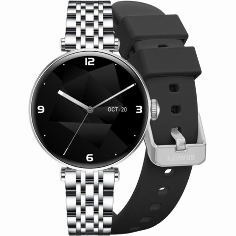 Smartwatch Gravity Srebrno Czarny 2 Paski GT26-9 Gravity