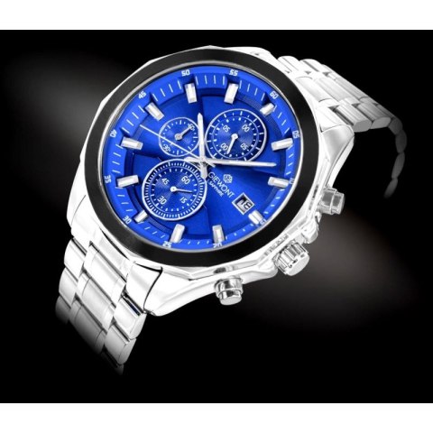 Zegarek Męski Giewont Chronograph Sapphire Srebrno Niebieski GW7290-B3 Giewont
