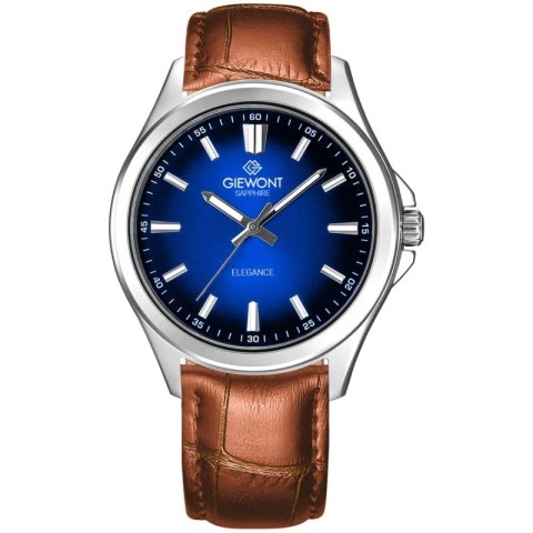Zegarek Męski Giewont Elegance Sapphire Brązowo Niebieski GW5160-A7 Giewont