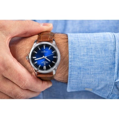 Zegarek Męski Giewont Elegance Sapphire Brązowo Niebieski GW5160-A7 Giewont