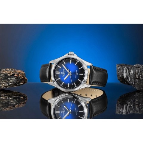 Zegarek Męski Giewont Elegance Sapphire Czarno Niebieski GW5160-A3 Giewont