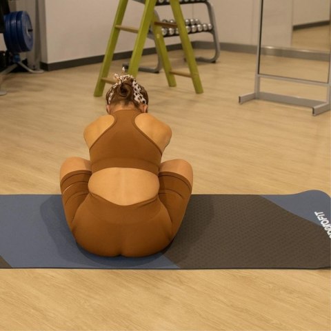 MATA DO JOGI I FITNESS TPE ANTYPOŚLIZGOWA CZARNO-NIEBIESKA ENERO FIT Enero