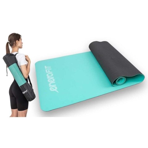 MATA DO JOGI I FITNESS TPE ANTYPOŚLIZGOWA MIĘTOWO-SZARA ENERO FIT Enero