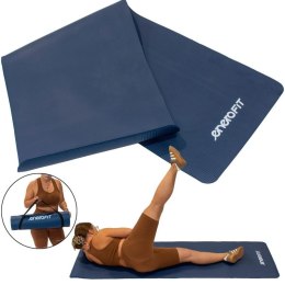 MATA FITNESS NBR ANTYPOŚLIZGOWA 183x60x1CM NIEBIESKA + POKROWIEC ENERO FIT Enero