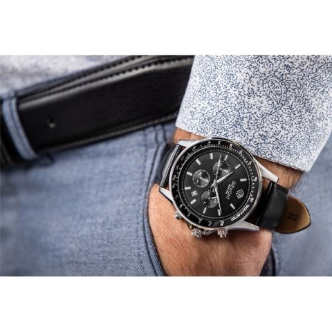 Zegarek Męski Giewont Chronograph Sapphire Czarny GW3520-A4 Giewont