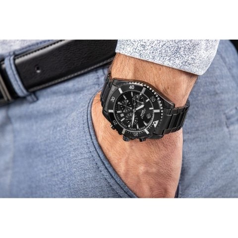 Zegarek Męski Giewont Chronograph Sapphire Czarny GW3970-B4 Giewont
