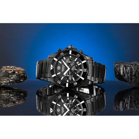 Zegarek Męski Giewont Chronograph Sapphire Czarny GW3970-B4 Giewont