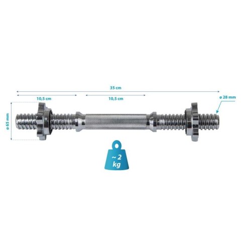 GRYF KRÓTKI 35 CM + ZACISKI ENERO FIT fi28MM Enero
