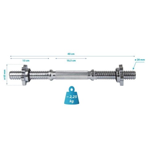 GRYF KRÓTKI 40 CM + ZACISKI ENERO FIT fi28 MM Enero