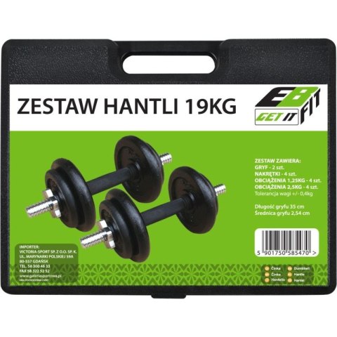 HANTLA ŻELIWNA 19 KG ( 2x9.5 KG ) WALIZKA ENERO FIT Enero