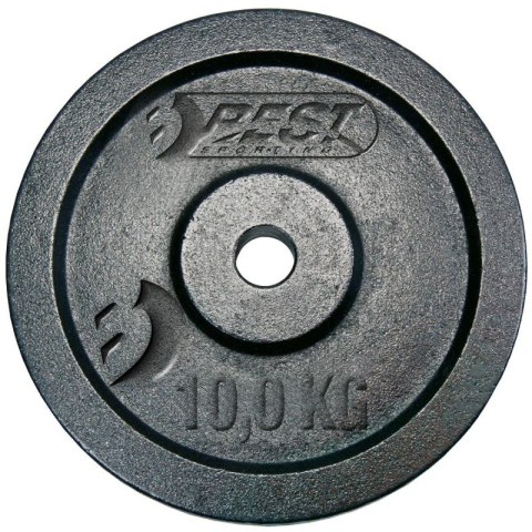 OBCIĄŻENIE ŻELIWNE CZARNE 10 KG BEST SPORTING fi 30mm BEST SPORTING