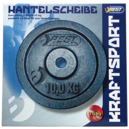 OBCIĄŻENIE ŻELIWNE CZARNE 10 KG BEST SPORTING fi 30mm BEST SPORTING