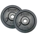OBCIĄŻENIE ŻELIWNE CZARNE 2x1,25 KG BEST SPORTING fi 30mm BEST SPORTING